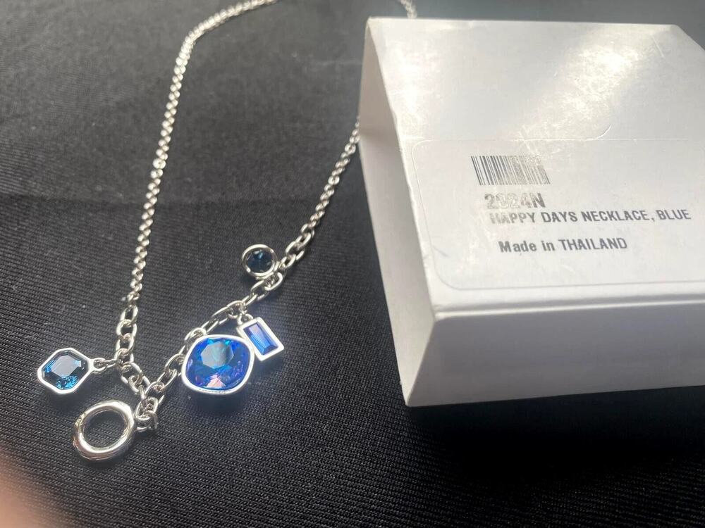 Touchstone Crystal by Swarovski Happy Days Necklace, Blue 2024N